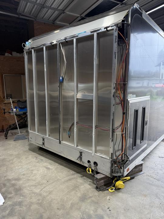 Enclosed trailer wall rebuild in the shop