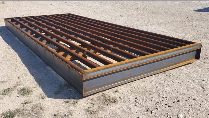 Pipe and I-beam crossing, ready to set