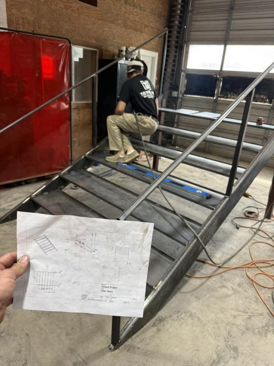Building a steel stair from a shop drawing
