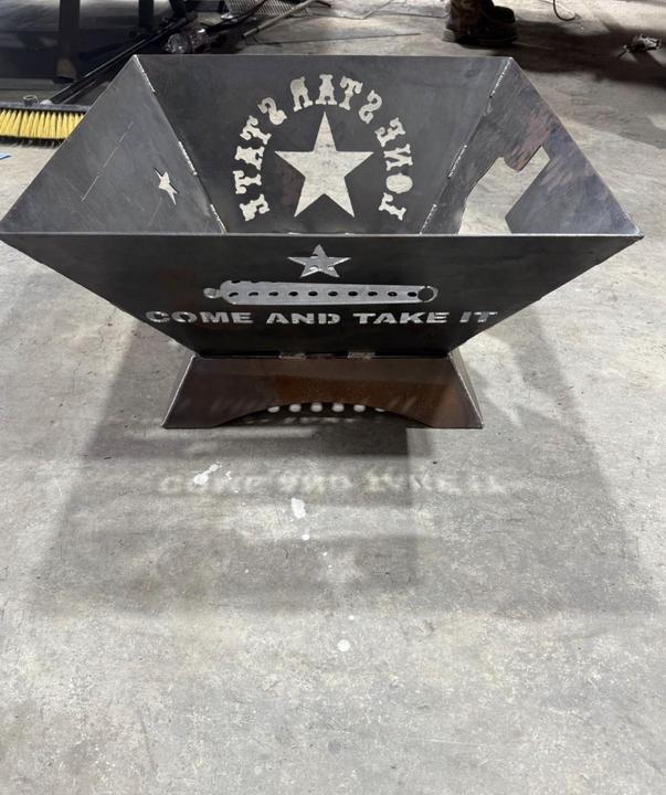 Come and Take It fire pit, Lone Star cutout