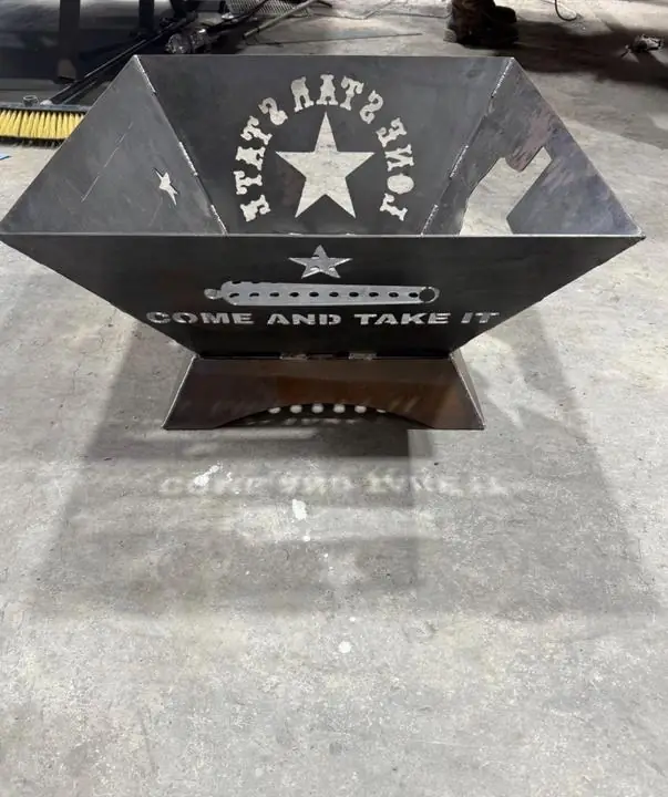 Come and Take It fire pit, Lone Star cutout