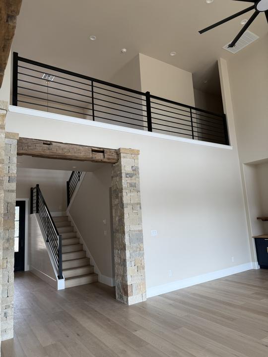 Horizontal bar loft rail and matching stair rail