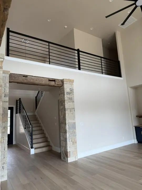 Horizontal bar loft rail and matching stair rail